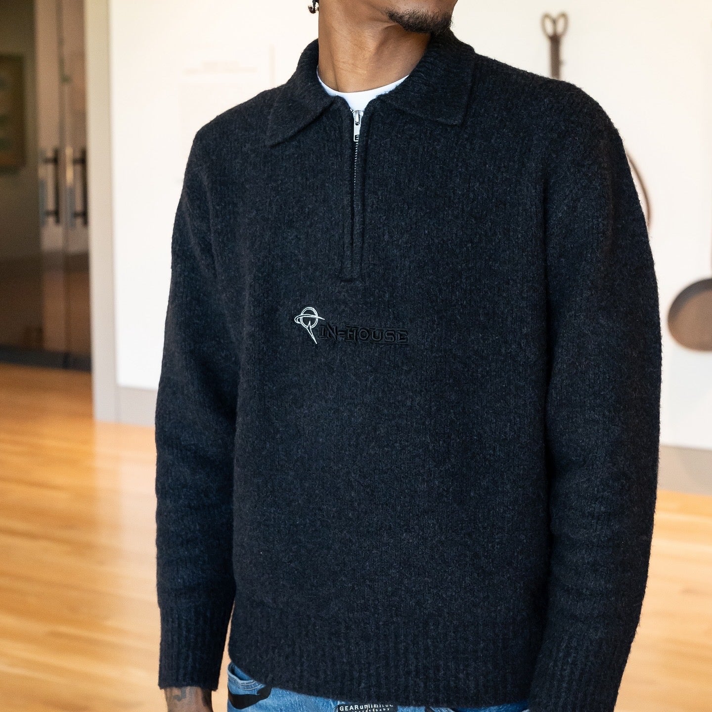 Black Cashmere Quarter-Zip