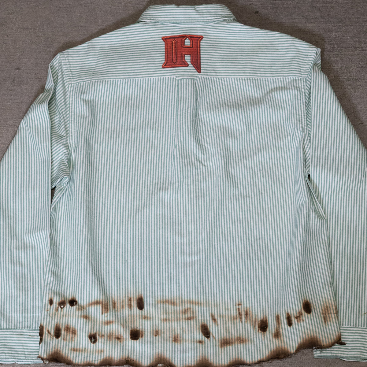 Green Striped Oxford Button-Up